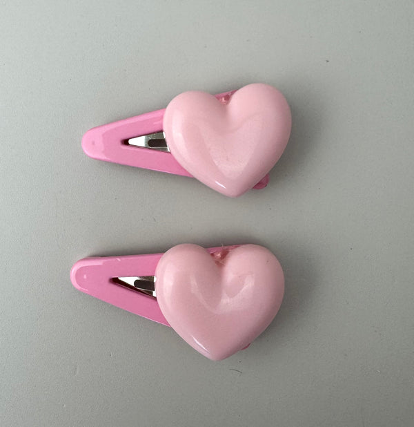 Acrylic Heart Clip Set Pink - Peppa Penny