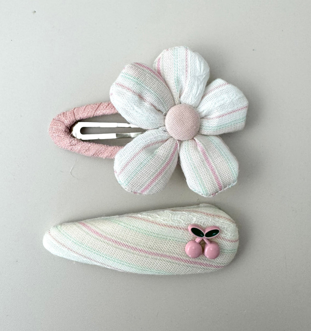 Flower Cherry Bow Clip Set - Peppa Penny
