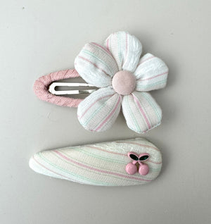 Flower Cherry Bow Clip Set - Peppa Penny