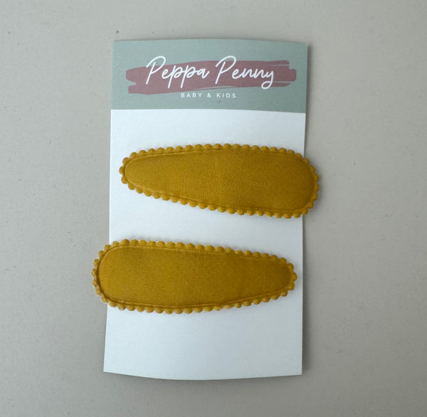 Linen Snap Clip Duo - Mustard - Peppa Penny