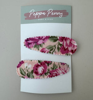 Linen Snap Clip Duo - Rose Garden - Peppa Penny
