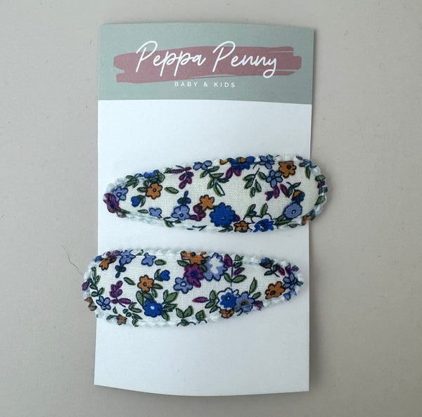 Linen Snap Clip Duo - Gardenia - Peppa Penny