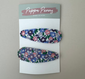 Linen Snap Clip Duo - Blue Garden - Peppa Penny