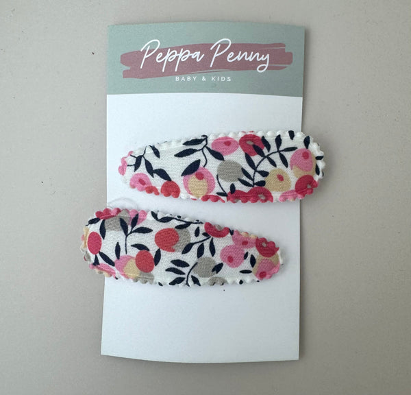 Linen Snap Clip Duo - Pretty in Pink - Peppa Penny