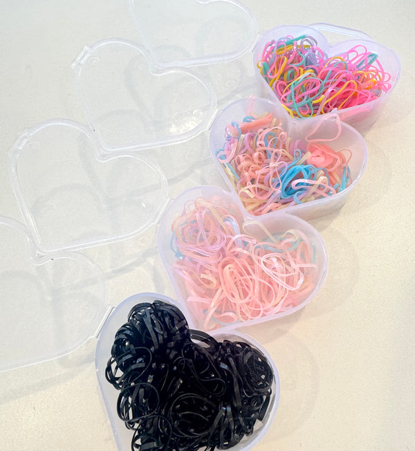 Mini Elastics - Pastels + Black -  Heart Box - Peppa Penny
