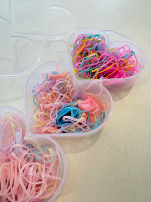 Mini Elastics - Pastels + Black -  Heart Box - Peppa Penny