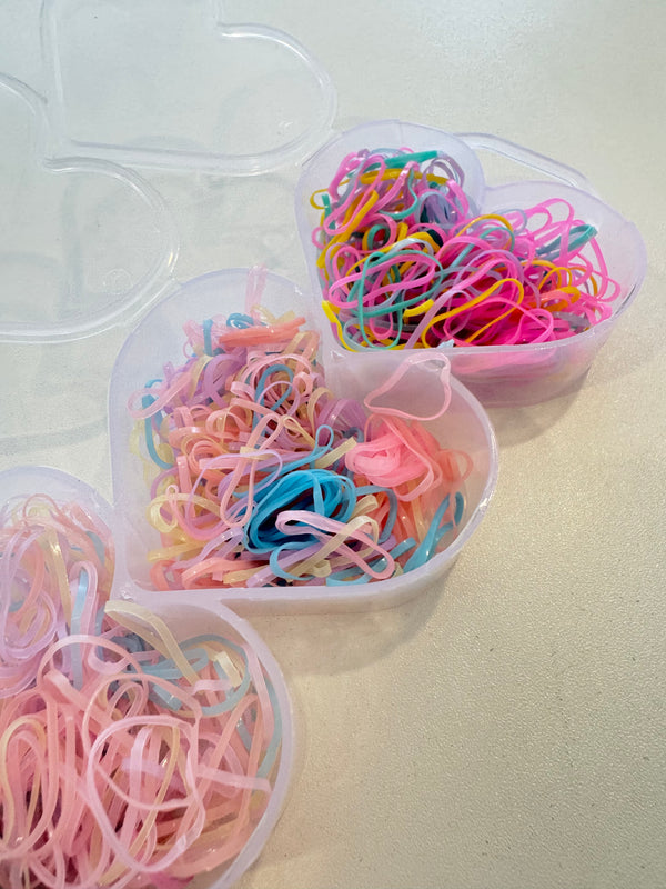 Mini Elastics - Pastels + Black -  Heart Box - Peppa Penny