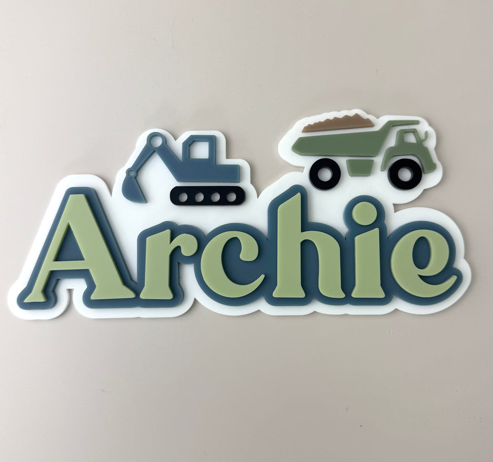 Custom Name Sign Detailed | Layered acrylic name plaque - Diggers - Luma Light