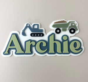 Custom Name Sign Detailed | Layered acrylic name plaque - Diggers - Luma Light