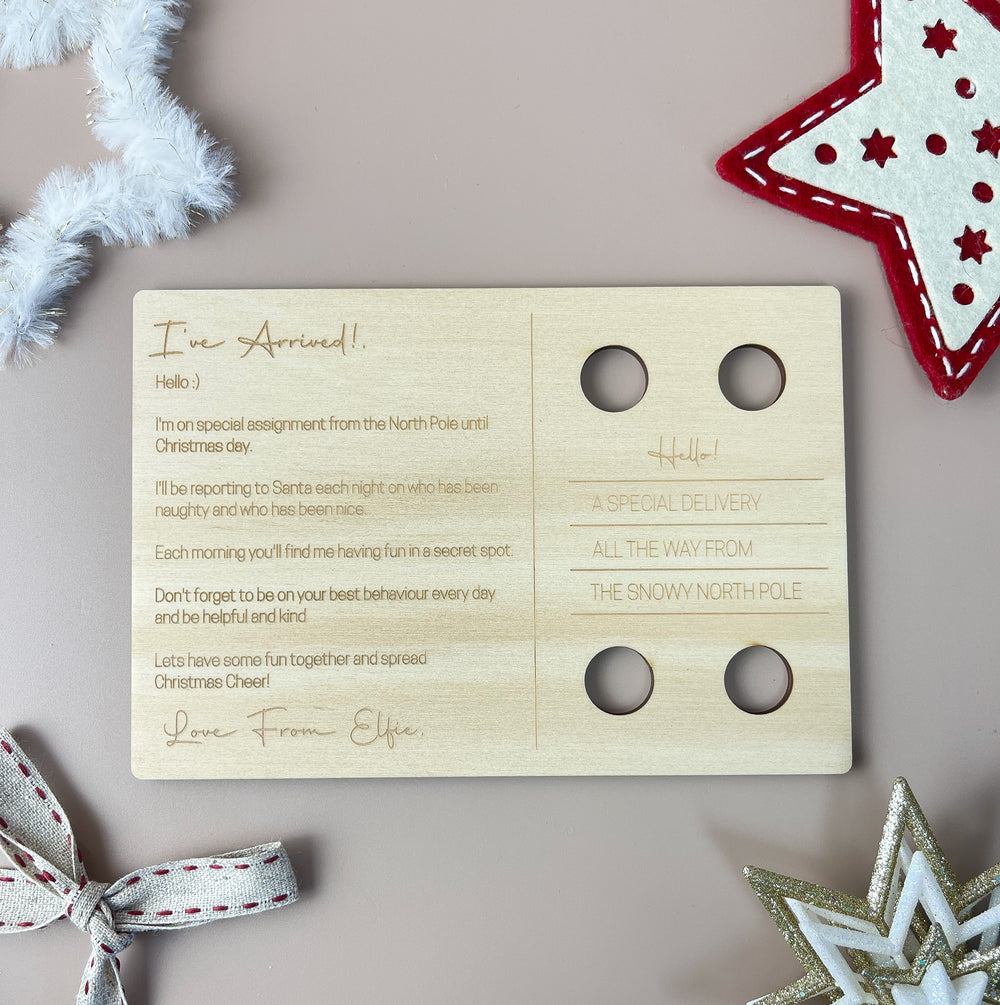 Elf Postcard "I've Arrived!" - Elf on the Shelf Prop - Luma Light