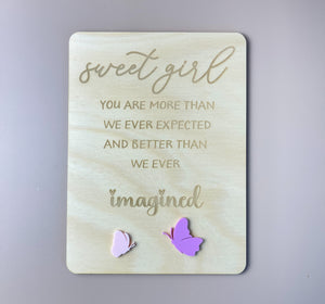 Sweet Girl - keepsake decor - butterflies - Luma Light