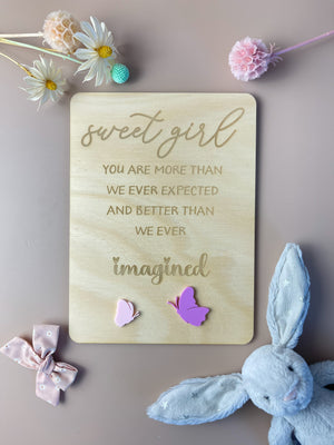 Sweet Girl - keepsake decor - butterflies - Luma Light