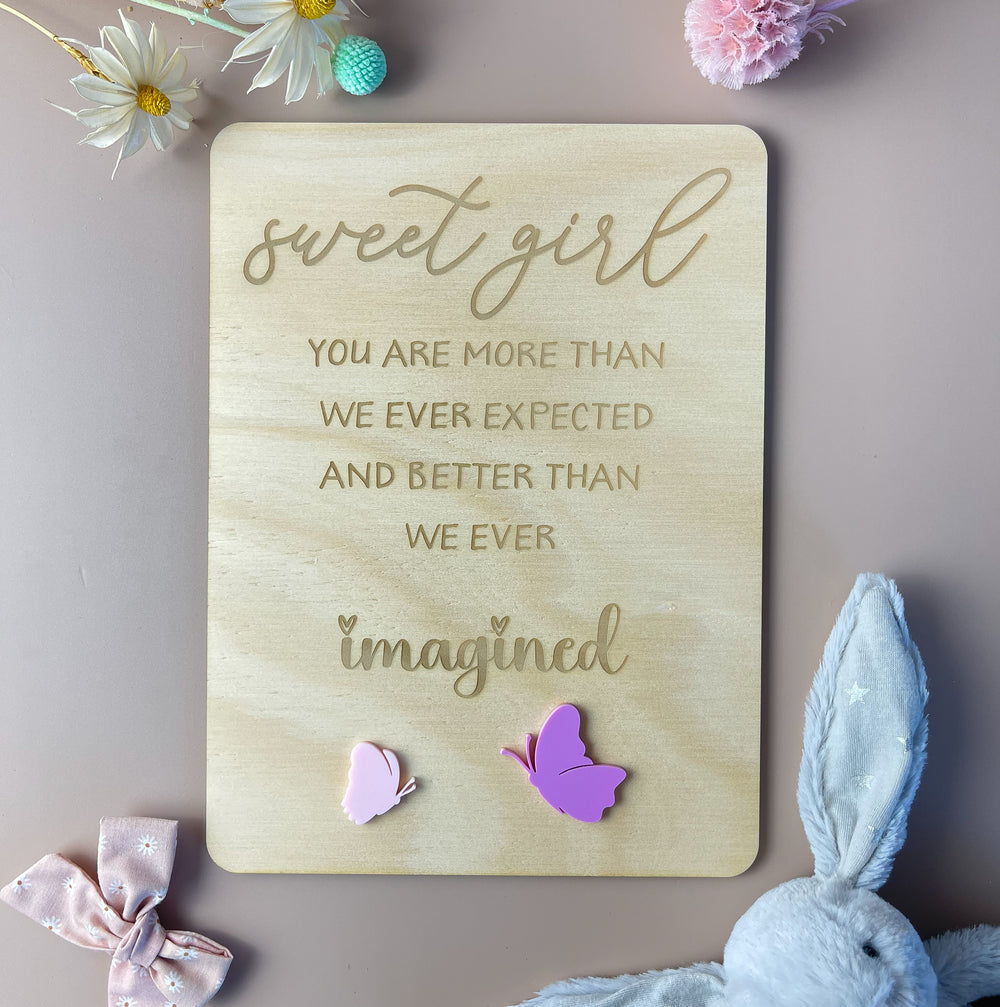 Sweet Girl - keepsake decor - butterflies - Luma Light