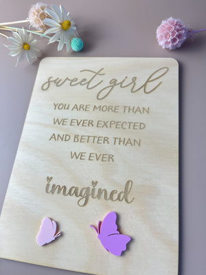 Sweet Girl - keepsake decor - butterflies - Luma Light