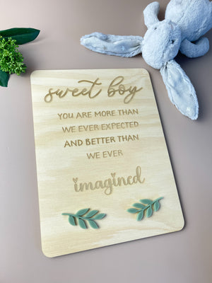 Sweet Boy - keepsake decor - leafy - Luma Light