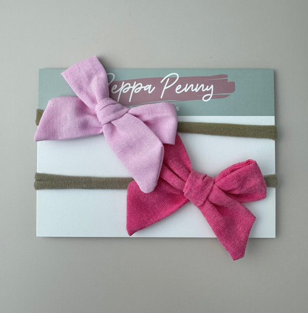 Bow Headband Duo - Pinks - Peppa Penny