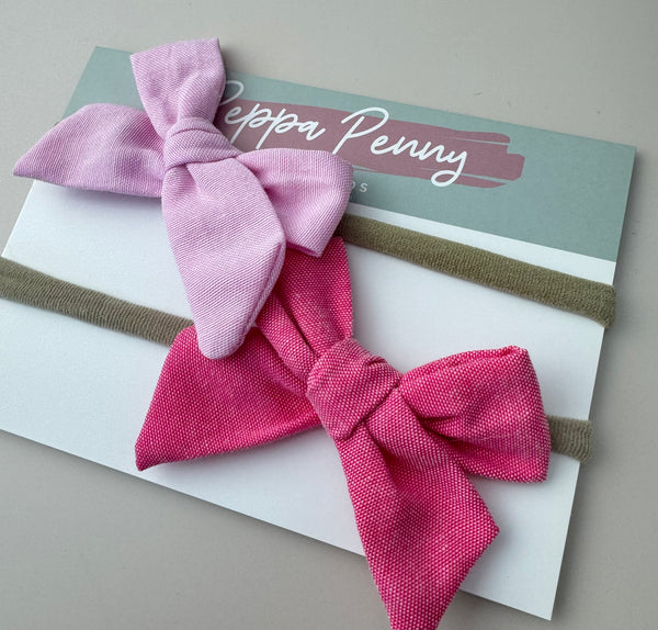 Bow Headband Duo - Pinks - Peppa Penny