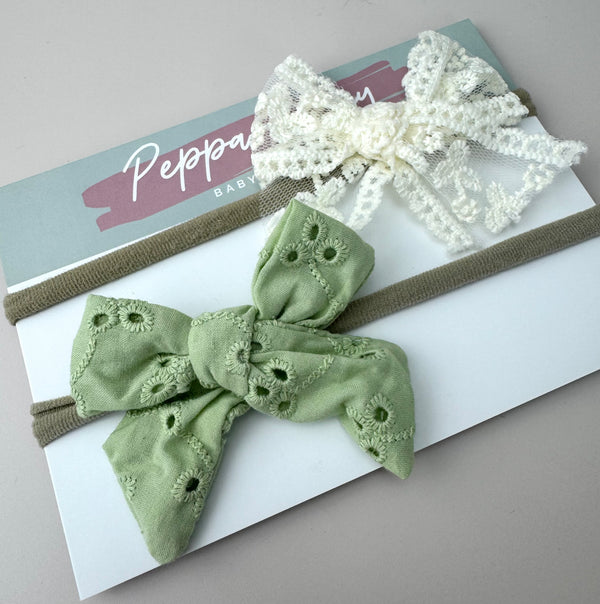 Bow Headband Duo - Edith - Peppa Penny