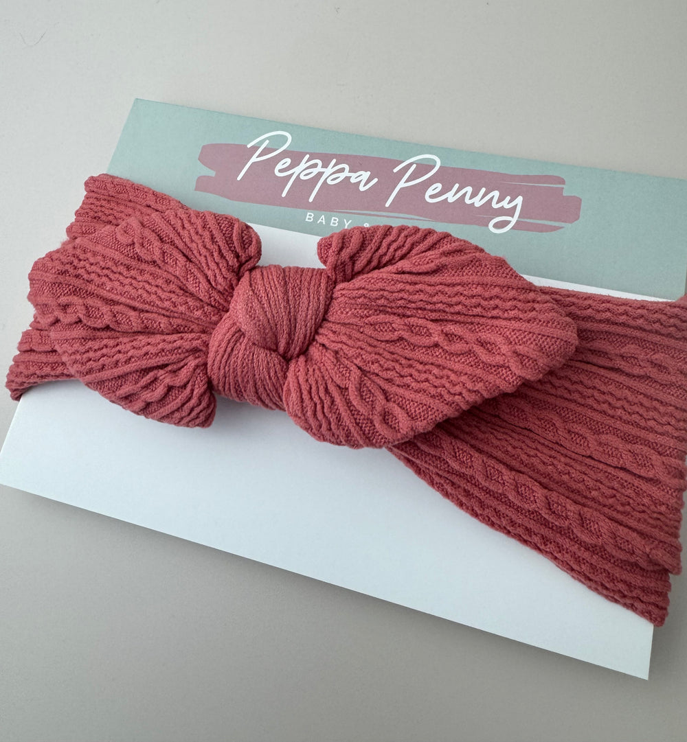 Stretchy Headband Bow - Ruby - Peppa Penny