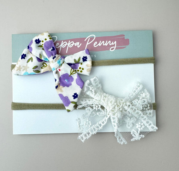 Bow Headband Duo - Purple Garden - Peppa Penny