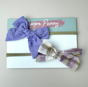Bow Headband Duo -Lilac Love - Peppa Penny