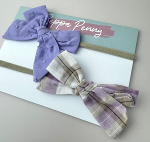 Bow Headband Duo -Lilac Love - Peppa Penny
