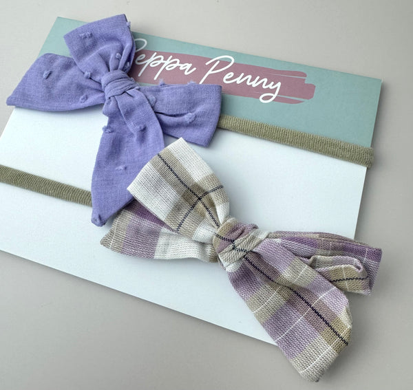 Bow Headband Duo -Lilac Love - Peppa Penny