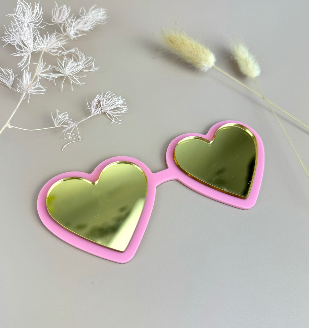 Acrylic Decor Shapes - Heart Sunglasses - Luma Light