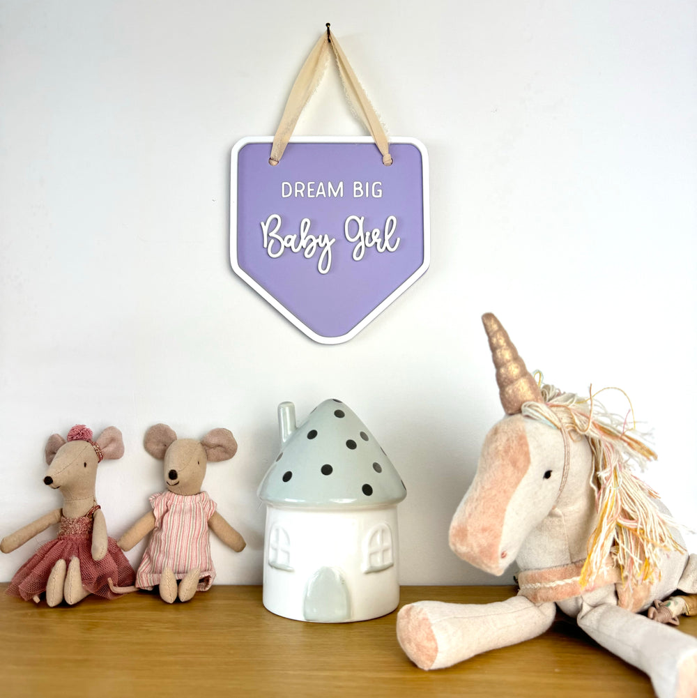 Decor Wall Banner - Dream Big Baby Girl - Luma Light