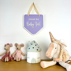 Decor Wall Banner - Dream Big Baby Girl - Luma Light