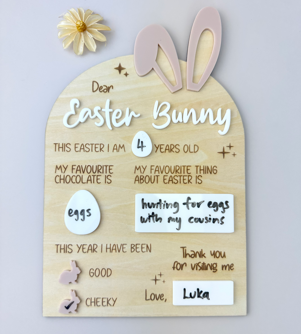 Dear Easter Bunny Reusable Board - Luma Light