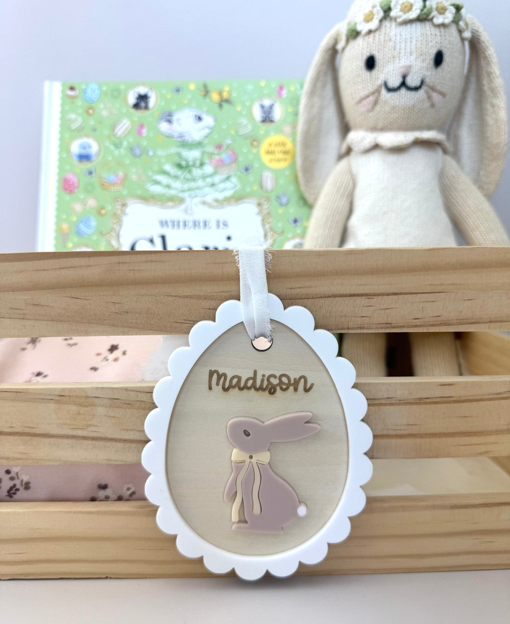 Custom Easter basket tag - Bunny - Luma Light