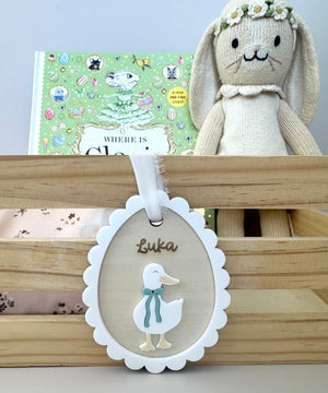 Custom Easter basket tag - Duck - Luma Light