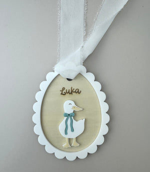 Custom Easter basket tag - Duck - Luma Light