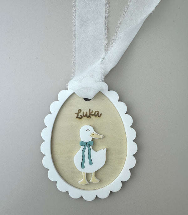Custom Easter basket tag - Duck - Luma Light