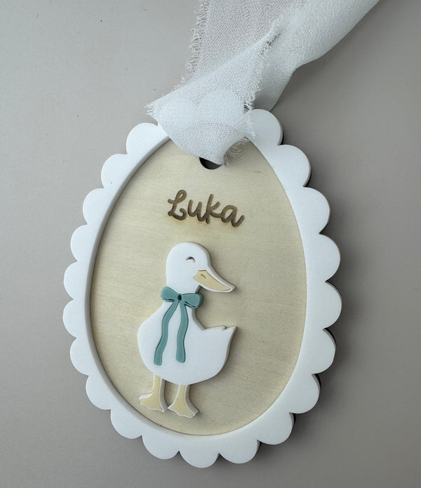 Custom Easter basket tag - Duck - Luma Light