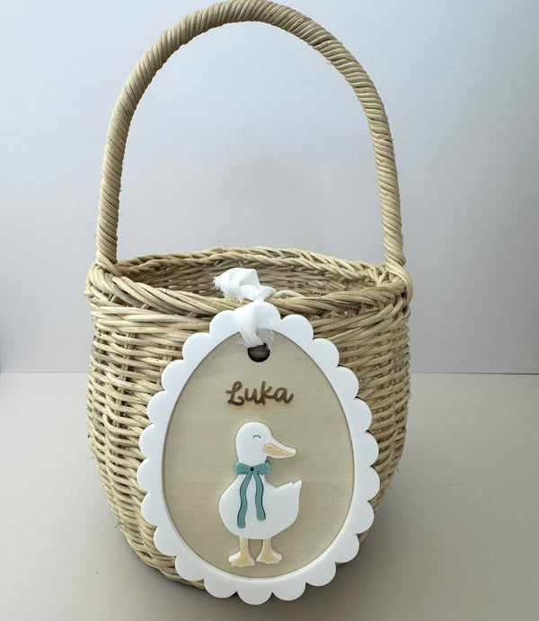 Custom Easter basket tag - Duck - Luma Light