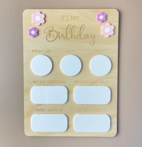 Birthday Board - It's my Birthday - Floral - Luma Light