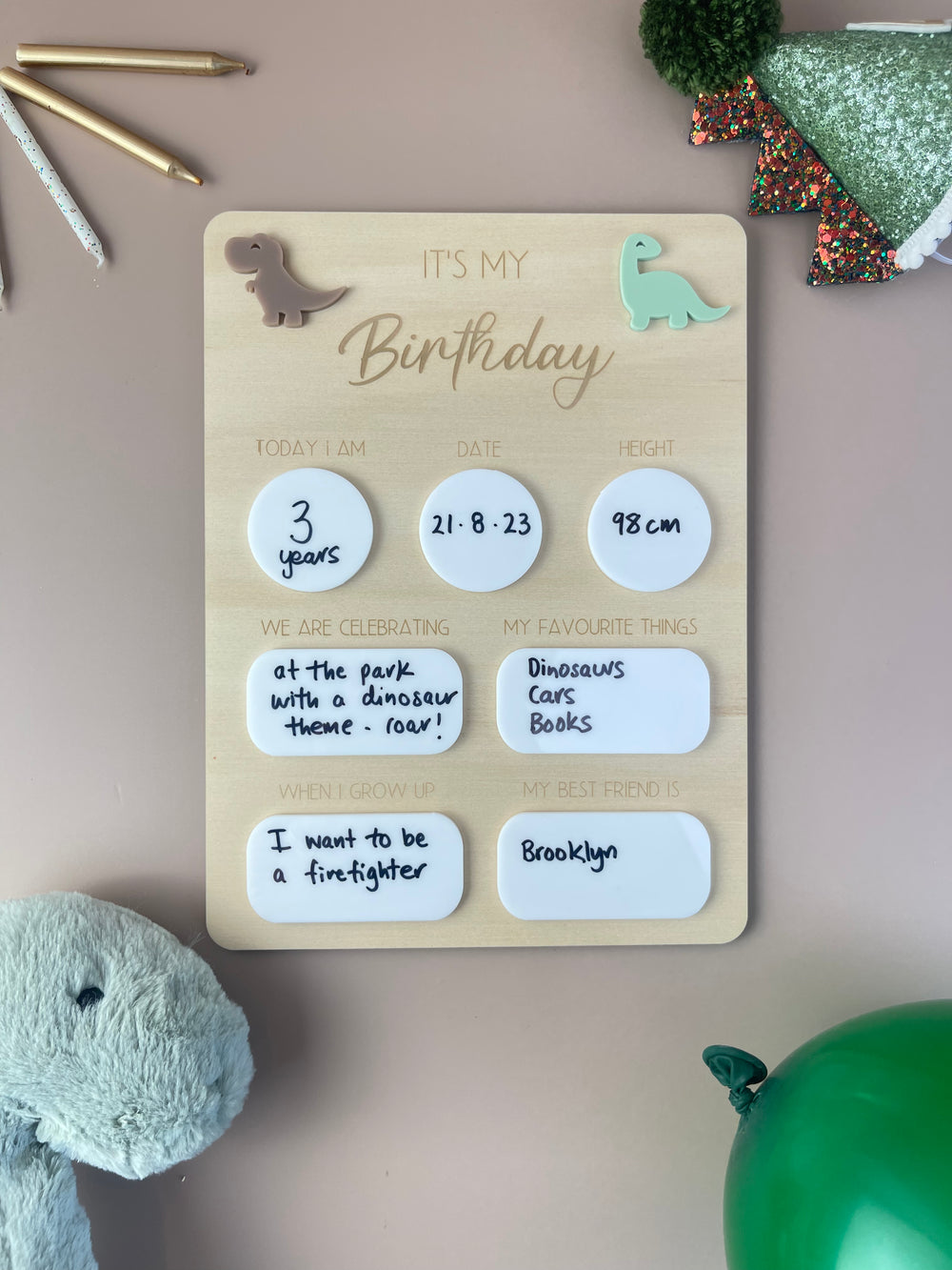 Birthday Board - It's my Birthday - Dinosaurs - Luma Light