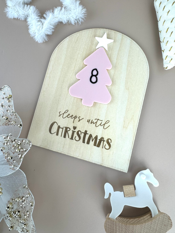 Xmas Countdown Board - Sleeps until Christmas - Blush - Luma Light
