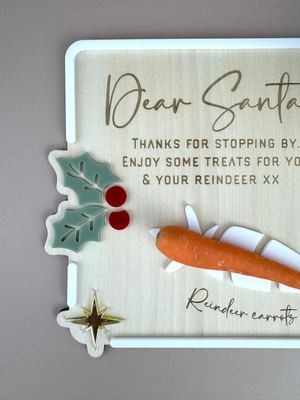 Luxe Dear Santa Tray - Holly - Xmas Eve Board - Luma Light