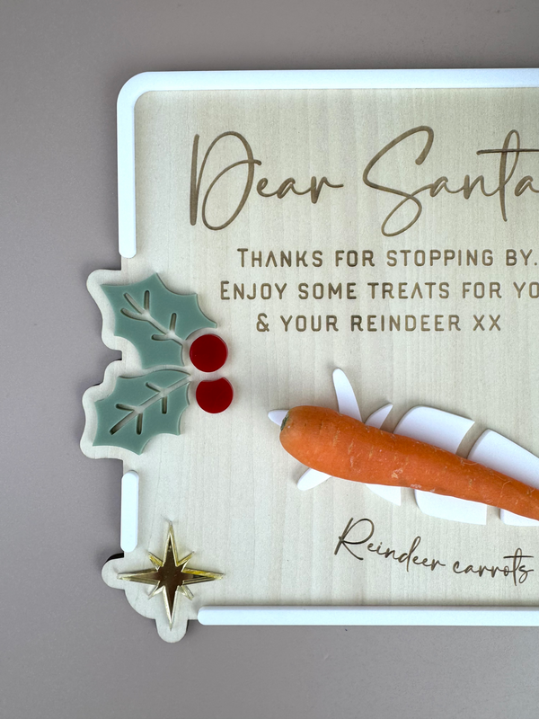 Luxe Dear Santa Tray - Holly - Xmas Eve Board - Luma Light