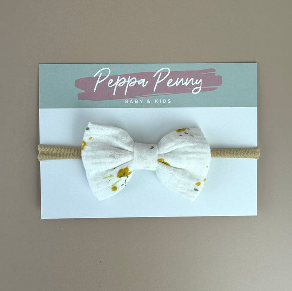 Bow Headband - White Sunflower - Peppa Peppa