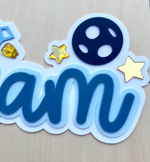 Custom Name Sign Detailed | Layered acrylic name plaque - Space - Luma Light