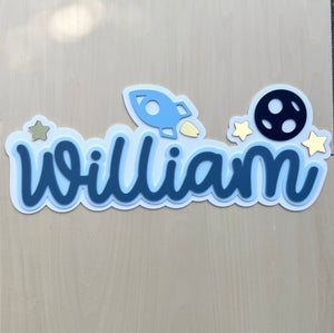 Custom Name Sign Detailed | Layered acrylic name plaque - Space - Luma Light