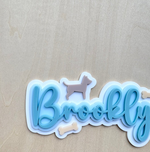 Custom Name Sign Detailed | Triple Layered acrylic name plaque -Dogs - Luma Light