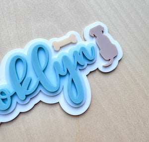 Custom Name Sign Detailed | Triple Layered acrylic name plaque -Dogs - Luma Light