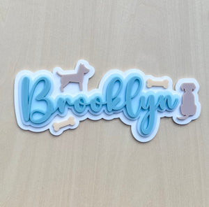 Custom Name Sign Detailed | Triple Layered acrylic name plaque -Dogs - Luma Light