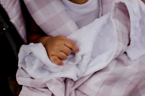 Snuggle Blanket - Blush Gingham - Bambella Designs