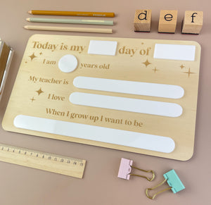 School Board - White - Today is my... First & Last day of - Luma Light